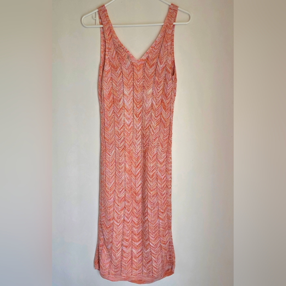 Madden NYC Space Dye Sleeveless Crochet Knit Midi Dress Size S - Picture 3 of 12